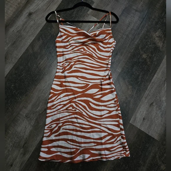 Timing, Women's Size Small, Orange Zebra Print Strappy Dress - Picture 10 of 10